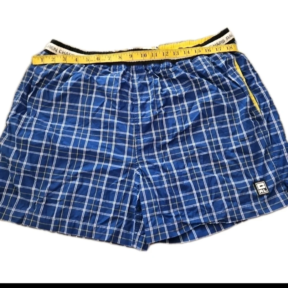 Ralph Lauren Chaps Vintage Blue Striped Casual Nautical Swim Short XL
